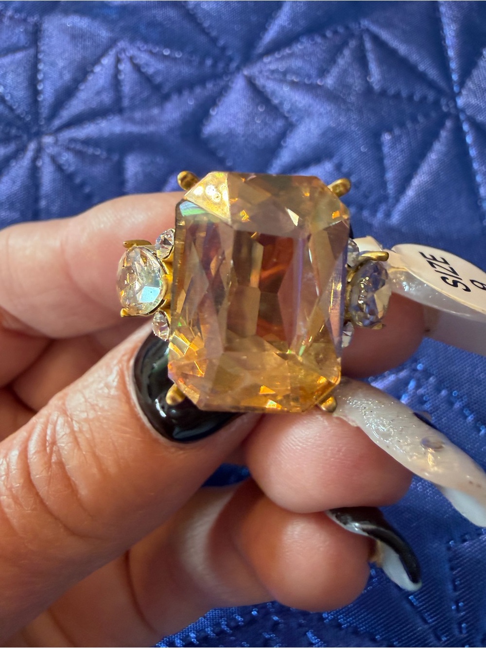 Park Lane Champagne Statement Ring – Size 9